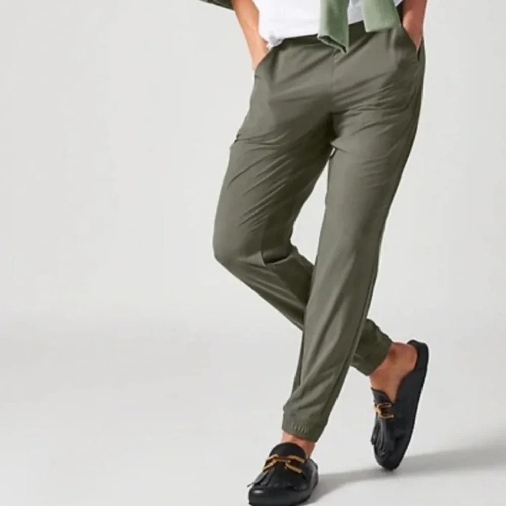 Athleta Textured Brooklyn Jogger Pants Mountain Olive Green Athletic Pants 10